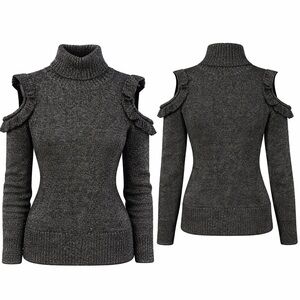 JILL STUART Cold-Shoulder Turtleneck Becca Sweater Size M/L